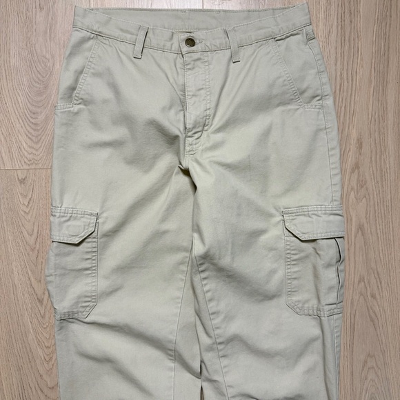 Vintage MEC Organic Cotton Cargo Trousers Pants Mens W32 Tan Made In Canada - Picture 2 of 15